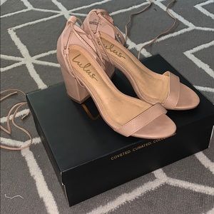 Lulus beige kaira heels
